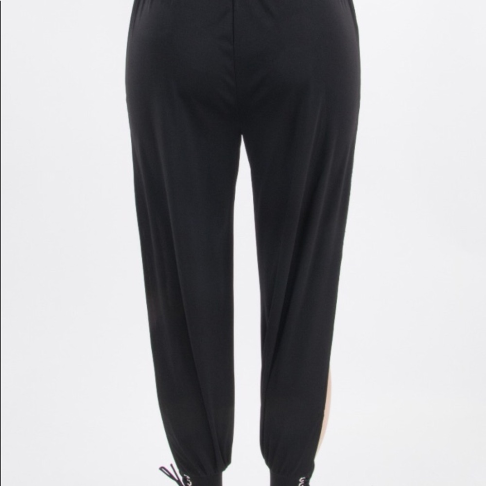 Black Cut Side Strappy Sexy Pants - Picture 4 of 4